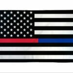 Thin Red and Blue Line Nylon Flag with Header and Grommets